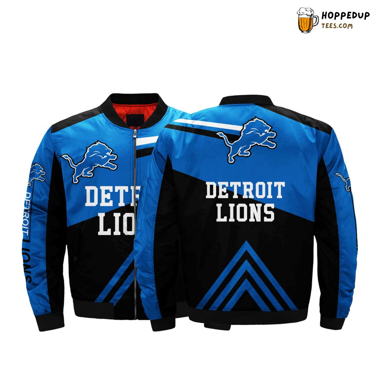 Detroit Lions Men NFL 3D Print Bomber Jacket Classic Series Sale Look Edition