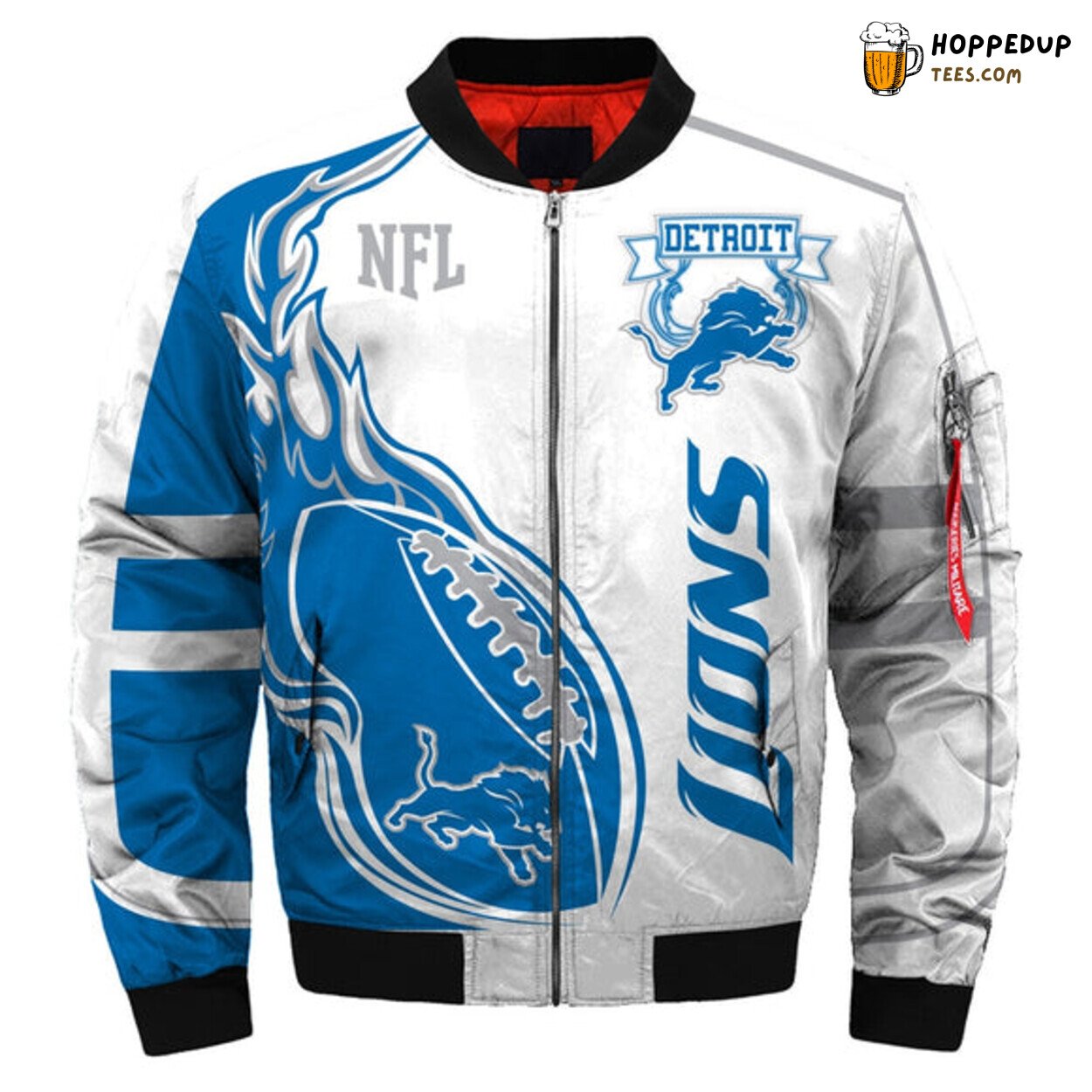 Detroit Lions Men’s 2019 Design NFL Bomber Jacket Custom Series Look Edition