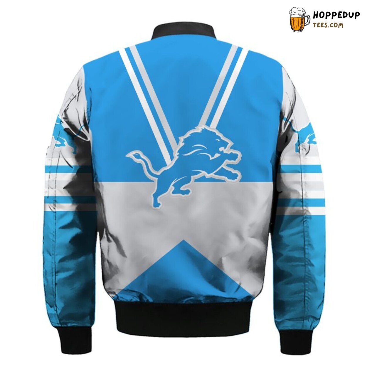 Detroit Lions NFL Blue Silver Unique Bomber Jacket Design