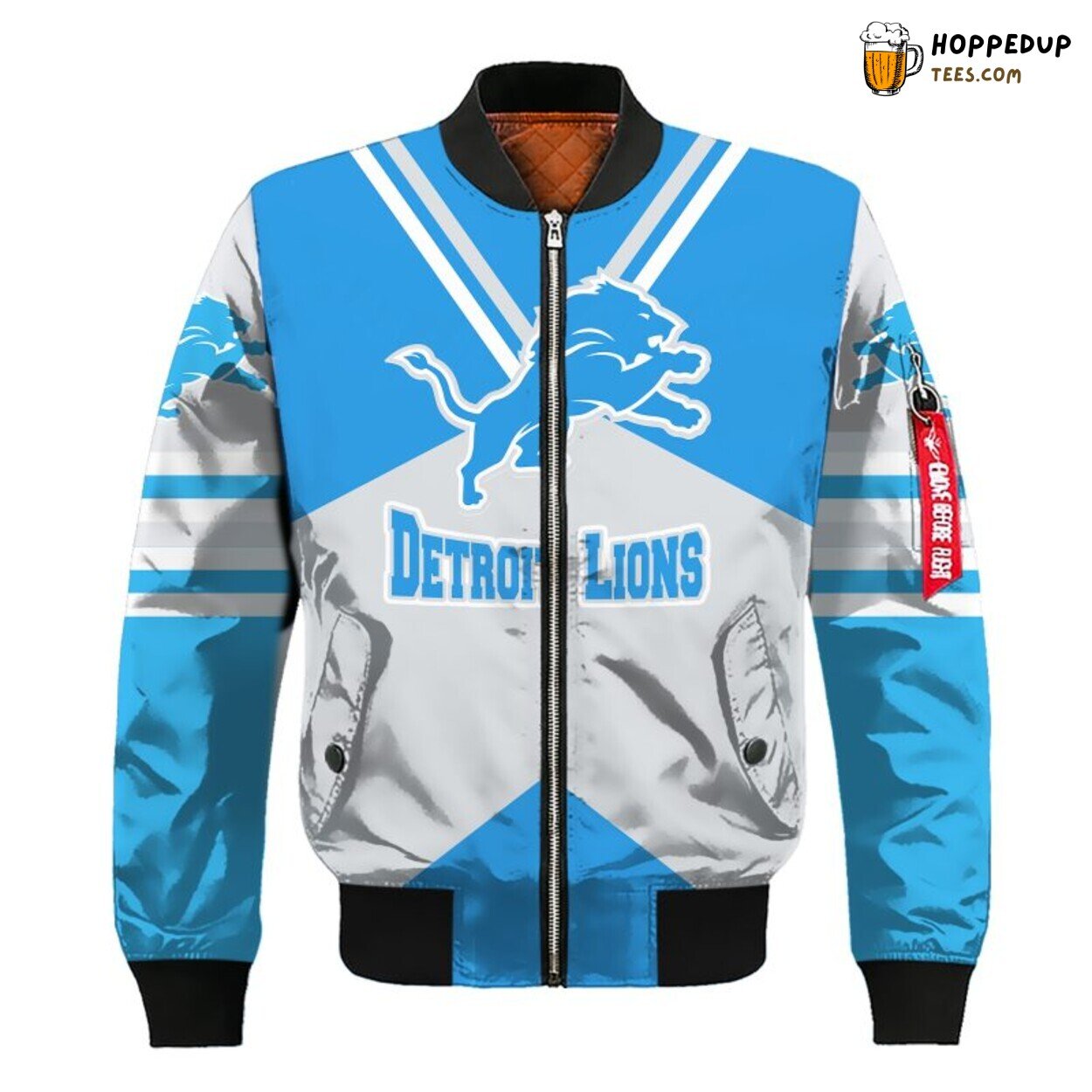 Detroit Lions NFL Blue Silver Unique Bomber Jacket Design