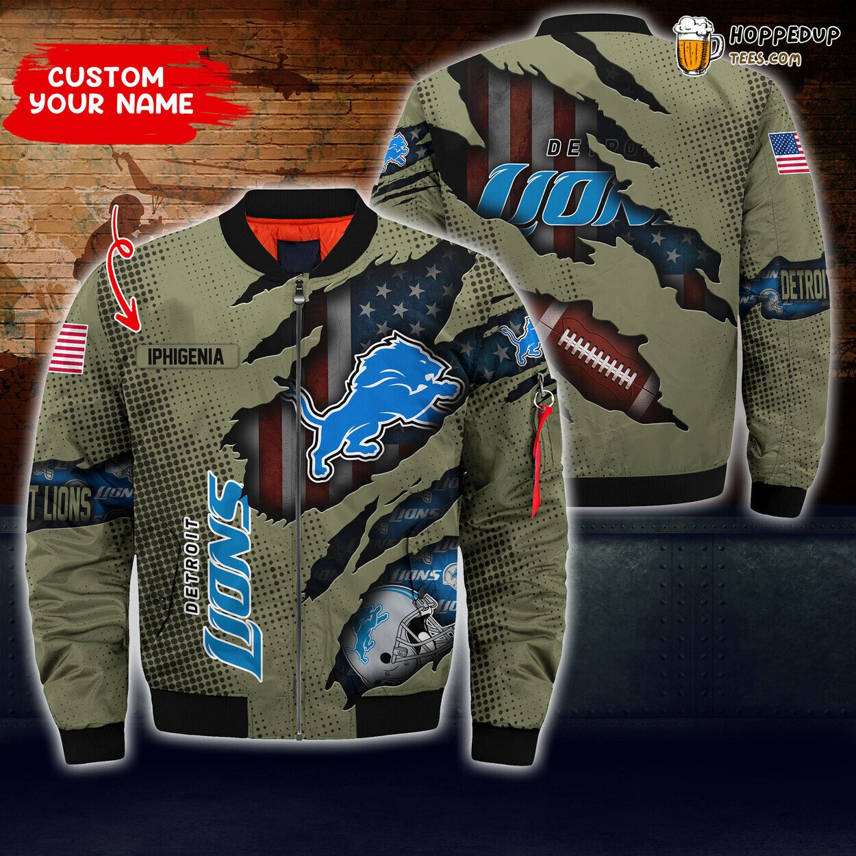 Detroit Lions NFL Custom Bomber Jacket Unique Boyfriend Design