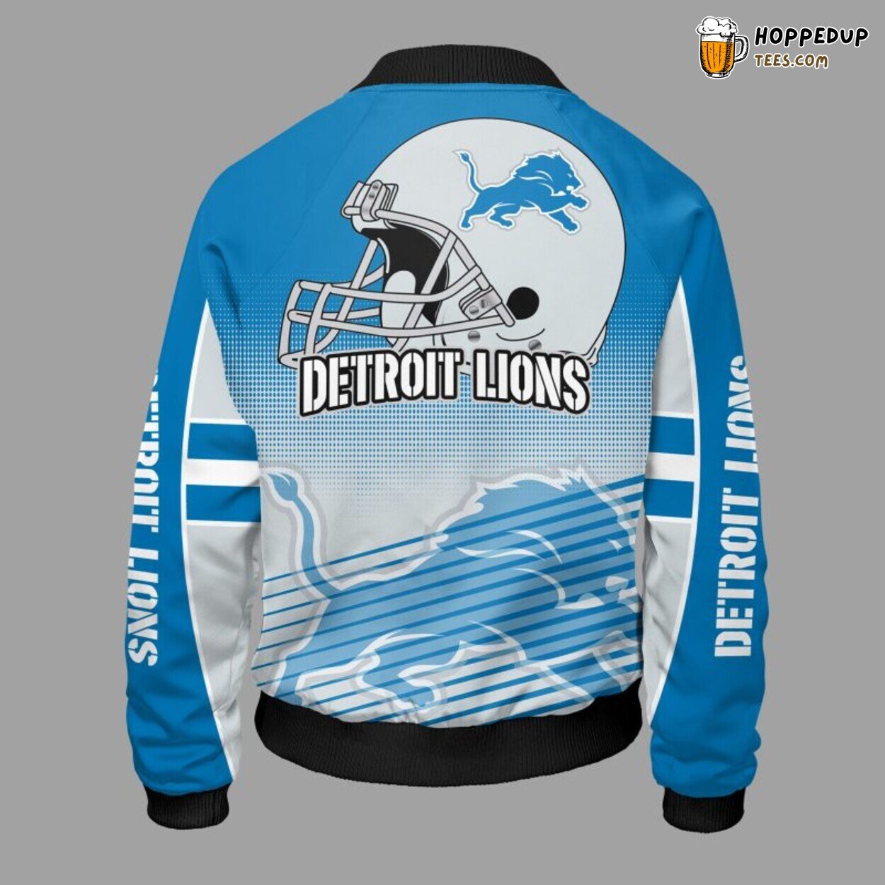 Detroit Lions NFL Distinct Unisex Blue Bomber Jacket Design