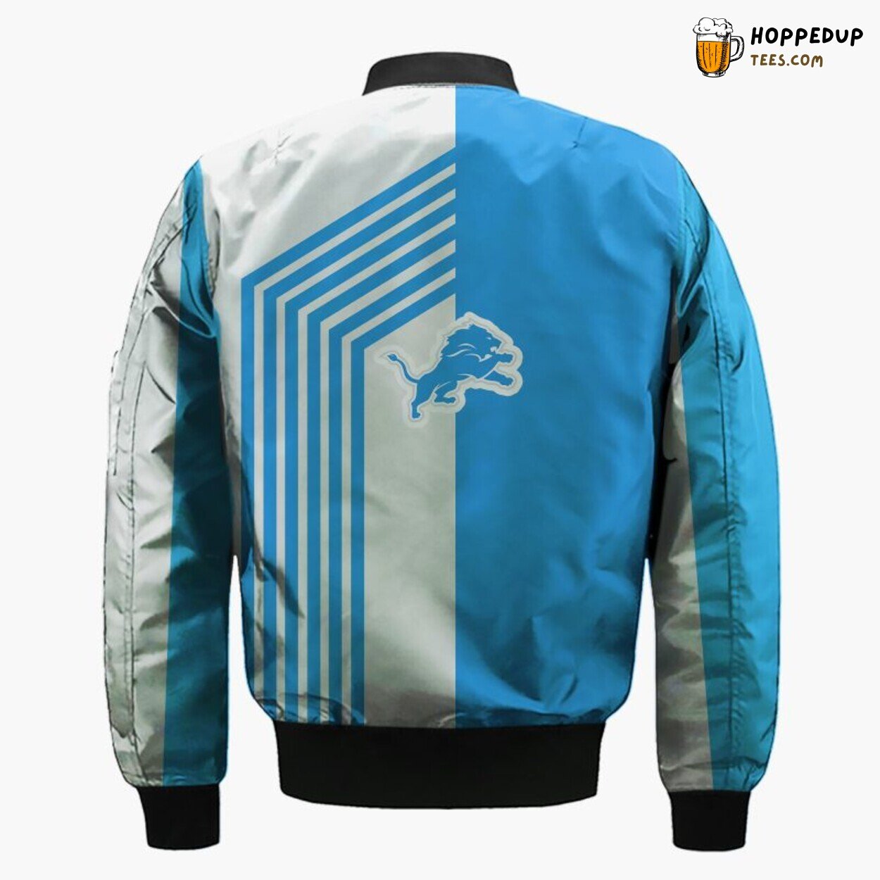 Detroit Lions NFL Unisex Blue Silver Unique Bomber Jacket Look