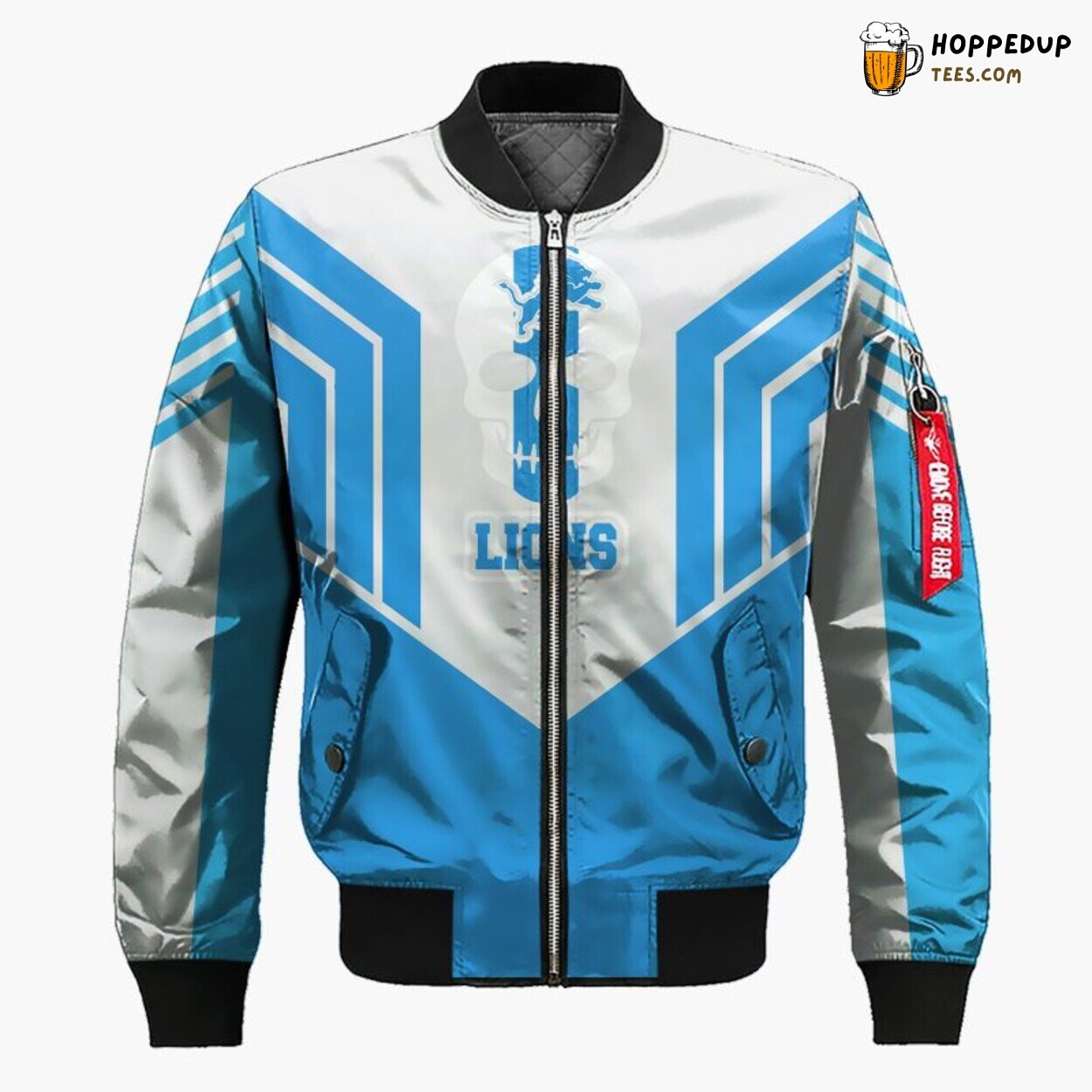 Detroit Lions NFL Unisex Blue Silver Unique Bomber Jacket Look