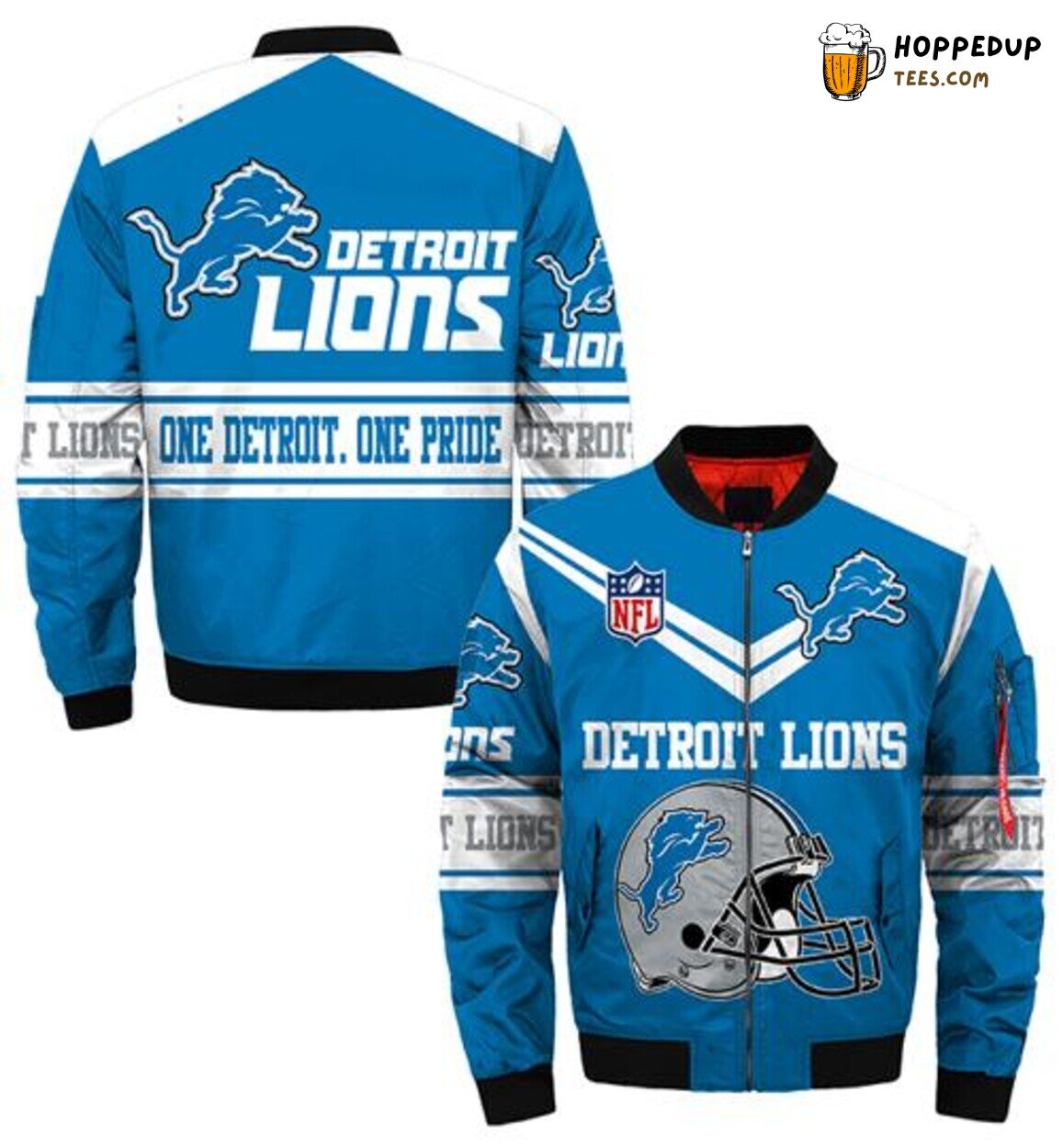 Detroit Lions Style Winter Coat Bomber Jacket Men Elite Design