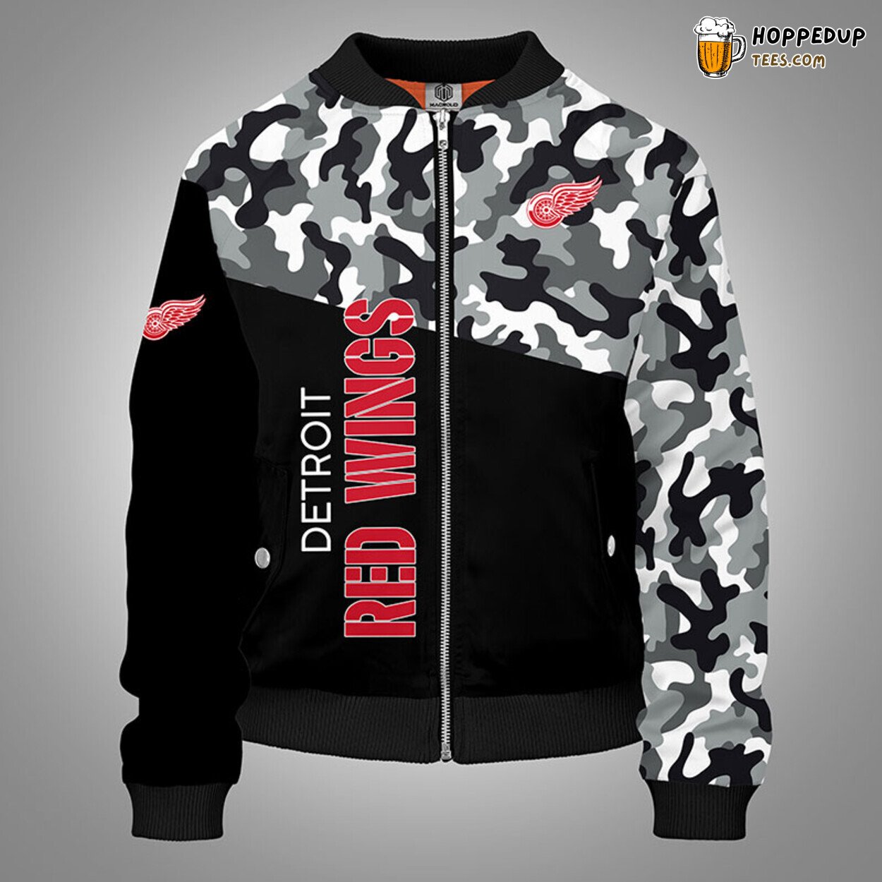 Detroit Red Wings NHL Camouflage Black Unique Bomber Jacket Stylish Look