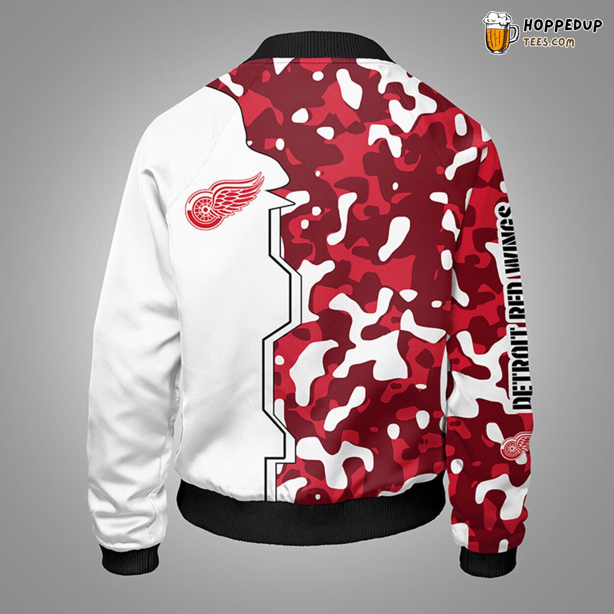 Detroit Red Wings NHL Camouflage Red Themed Bomber Jacket Stylish Design