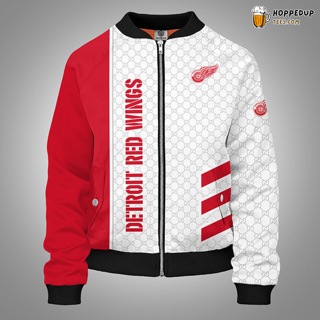 Detroit Red Wings NHL Red Unisex Themed Bomber Jacket Stylish Design Look