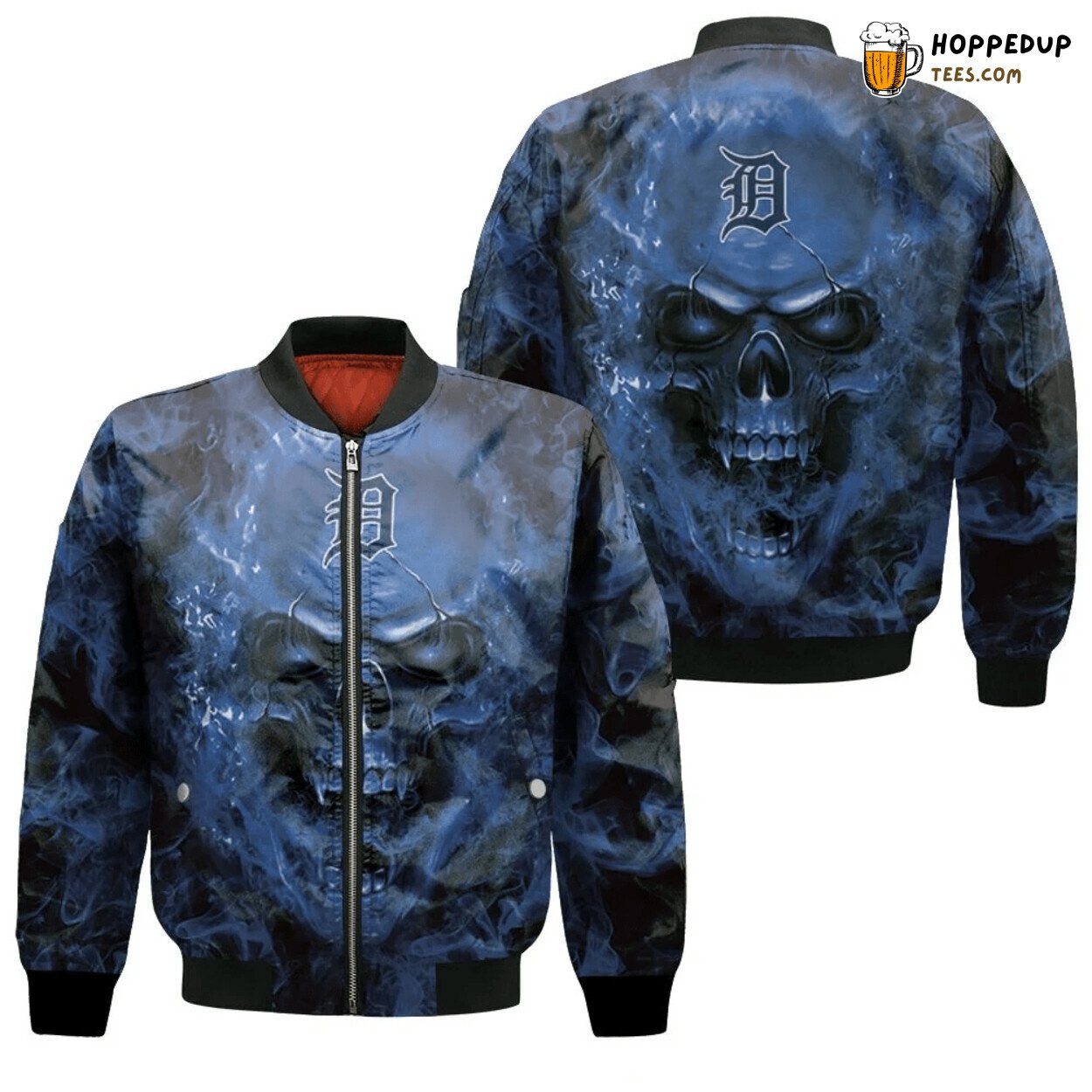 Detroit Tigers MLB Aggressive Skull Bomber Jacket Statement