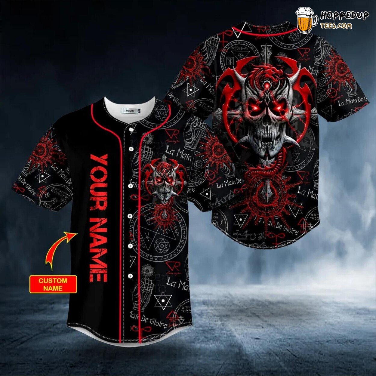 Devil Demon Dragon Unique Design Skull Tailored Baseball Jersey