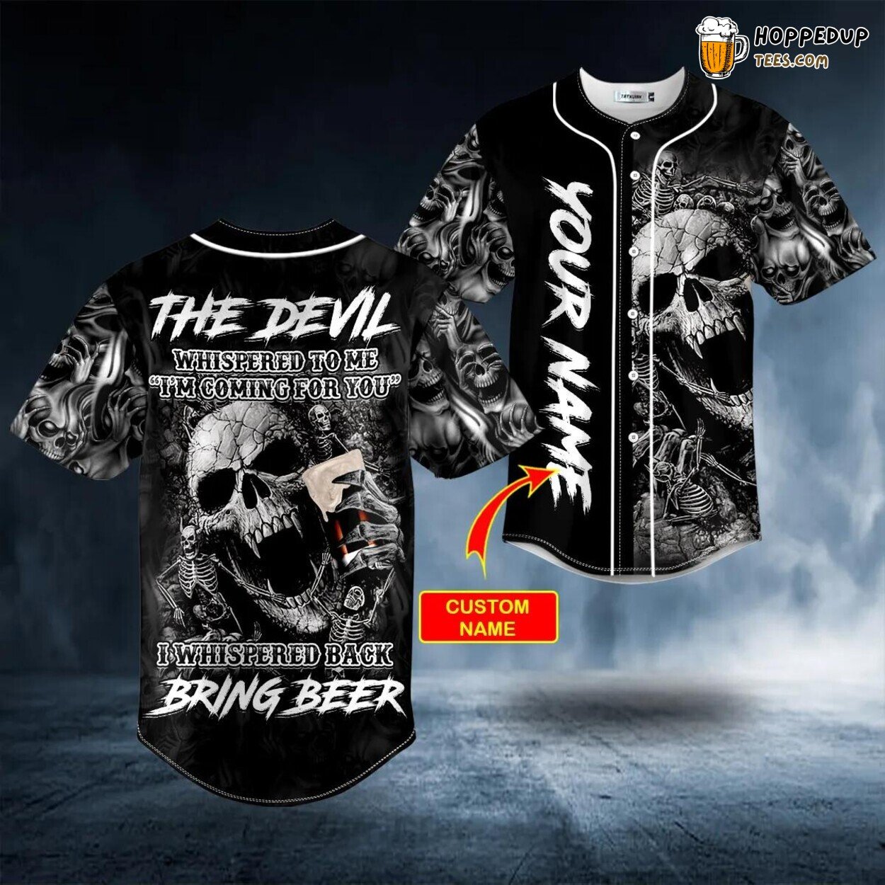 Devil’s Bold Scream Beer Ambition Skull Baseball Jersey Viking 3D Print Tee
