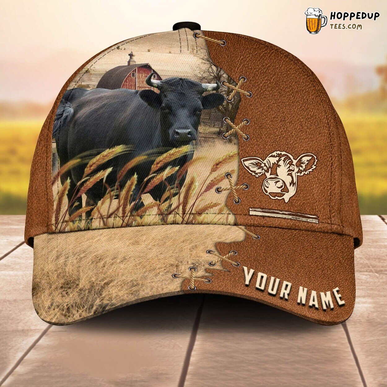 Dexter Brown Leather Unique Name 3D Cap Baseball Print Farm Lovers Animal Print