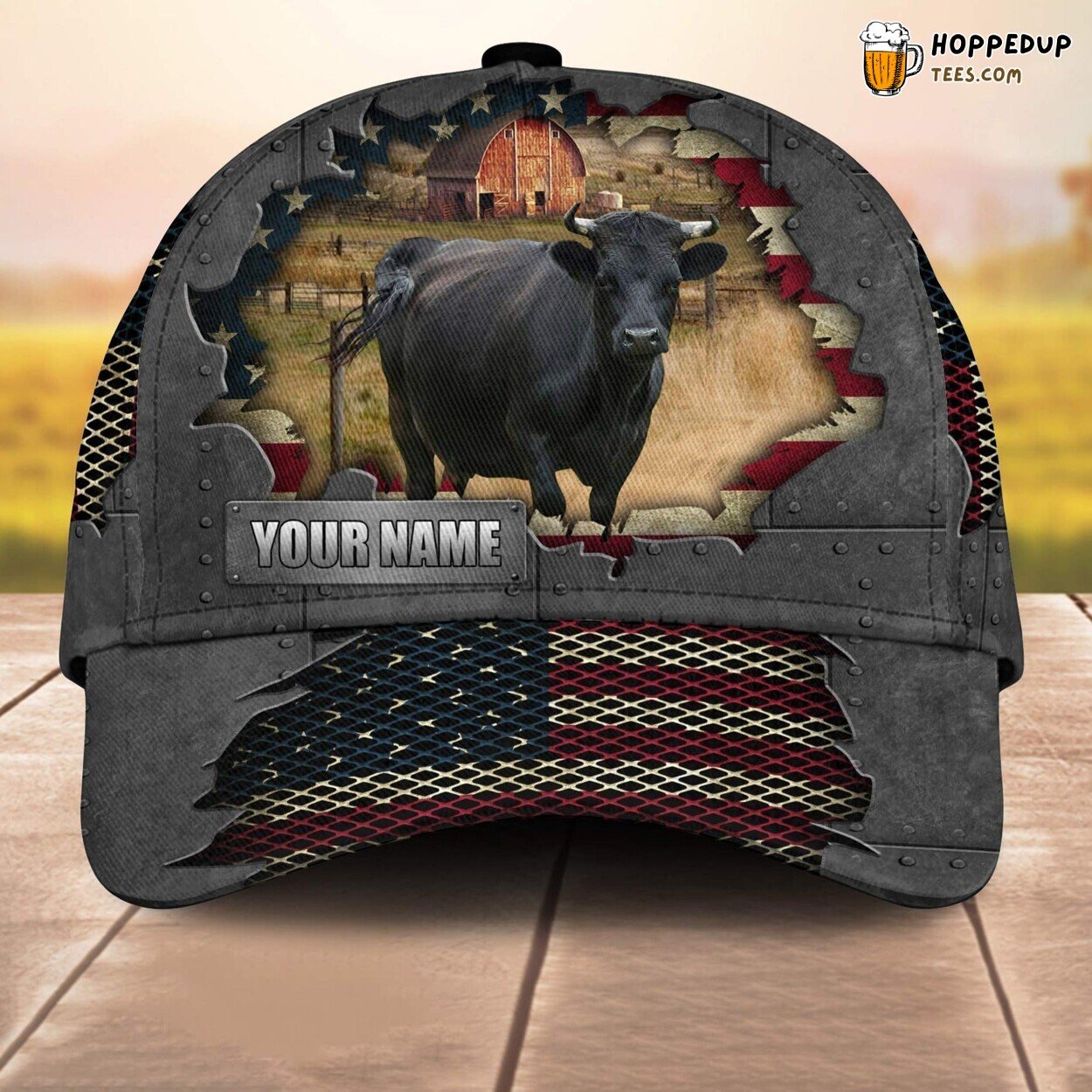 Dexter US Flag Net 3D Customized Baseball Cap Animal Lovers Leather Print