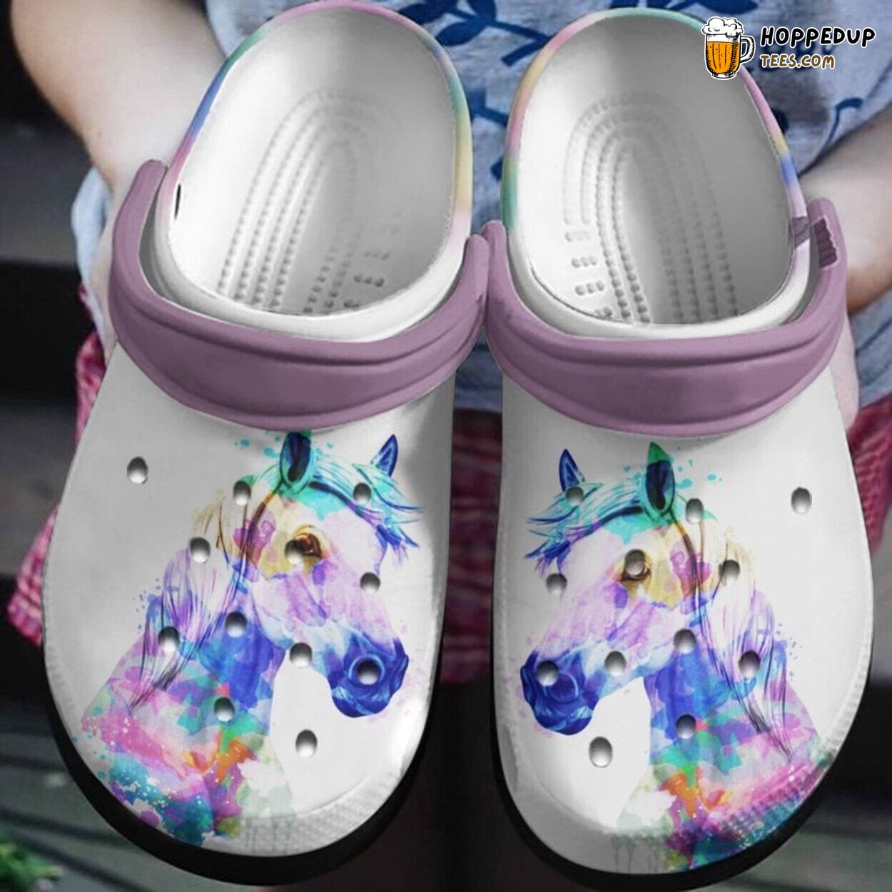 Diamond Horse Head Painting Shoes Crocbland Clog Gifts Girl Unique Design