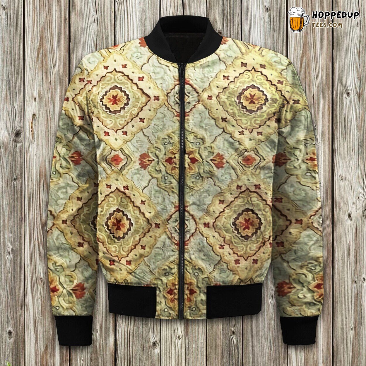 Diamond Scroll Winter Bomber Jacket Luxurious Quality Warm Padded Cute