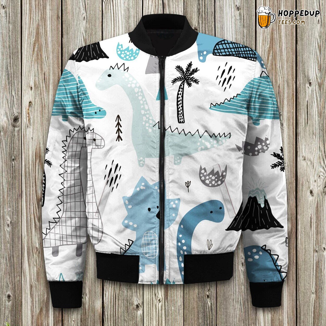 Dinosaur Charm Winter Bomber Jacket Luxurious Quality Padded Warm Cute