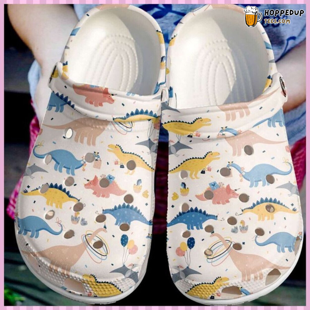 Dinosaur Dino Pattern Comfortable Unique Design Clog Shoes