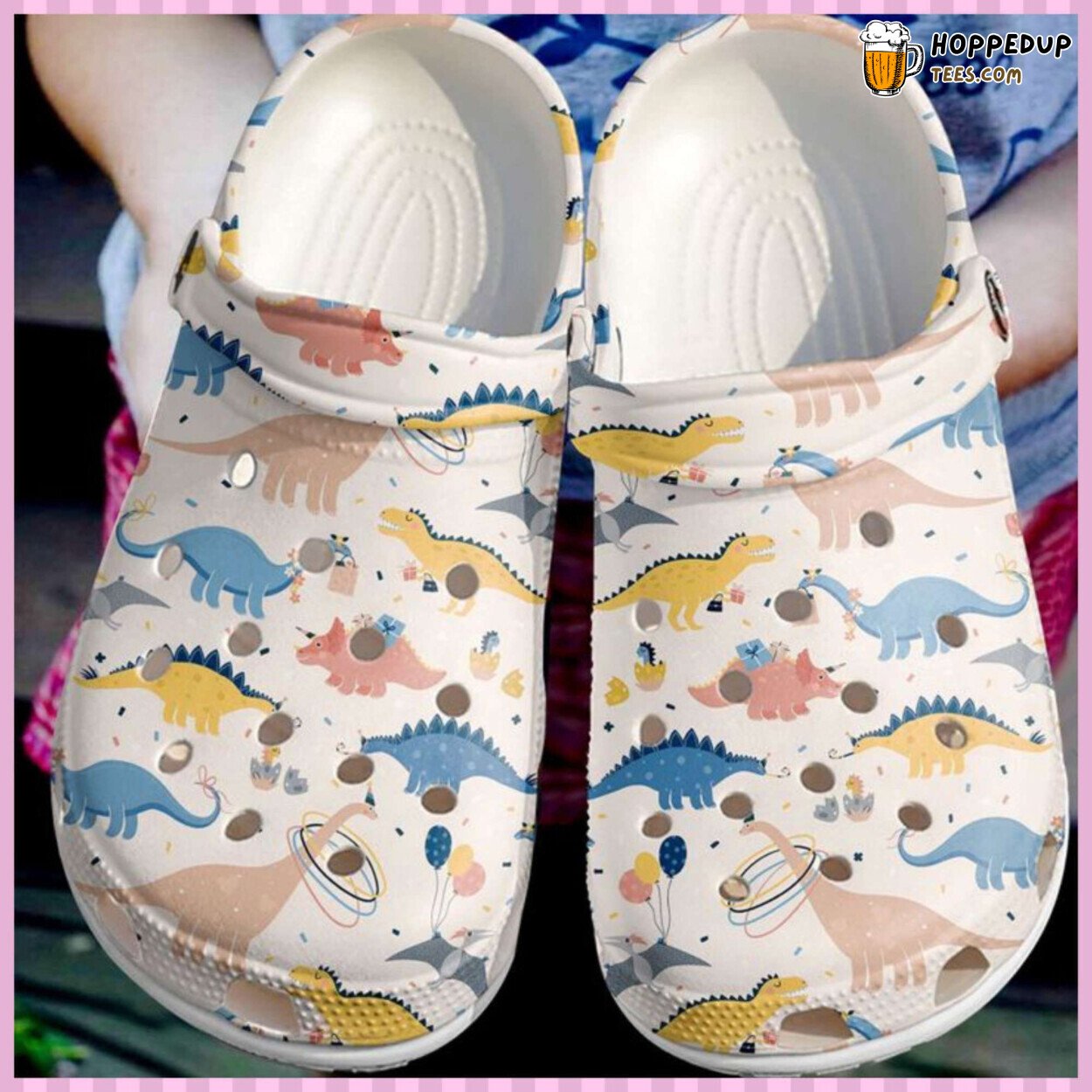 Dinosaur Dino Patterned Rubber Clog Shoes Comfortable Footwear for All
