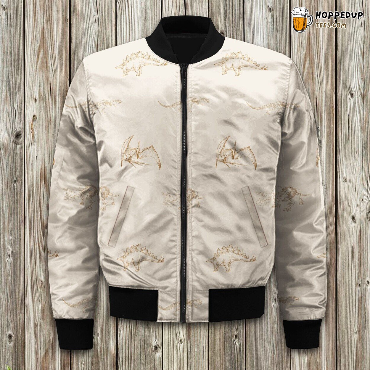 Dinosaur Elegance Winter Bomber Jacket Luxurious Quality Warm Padded Cute