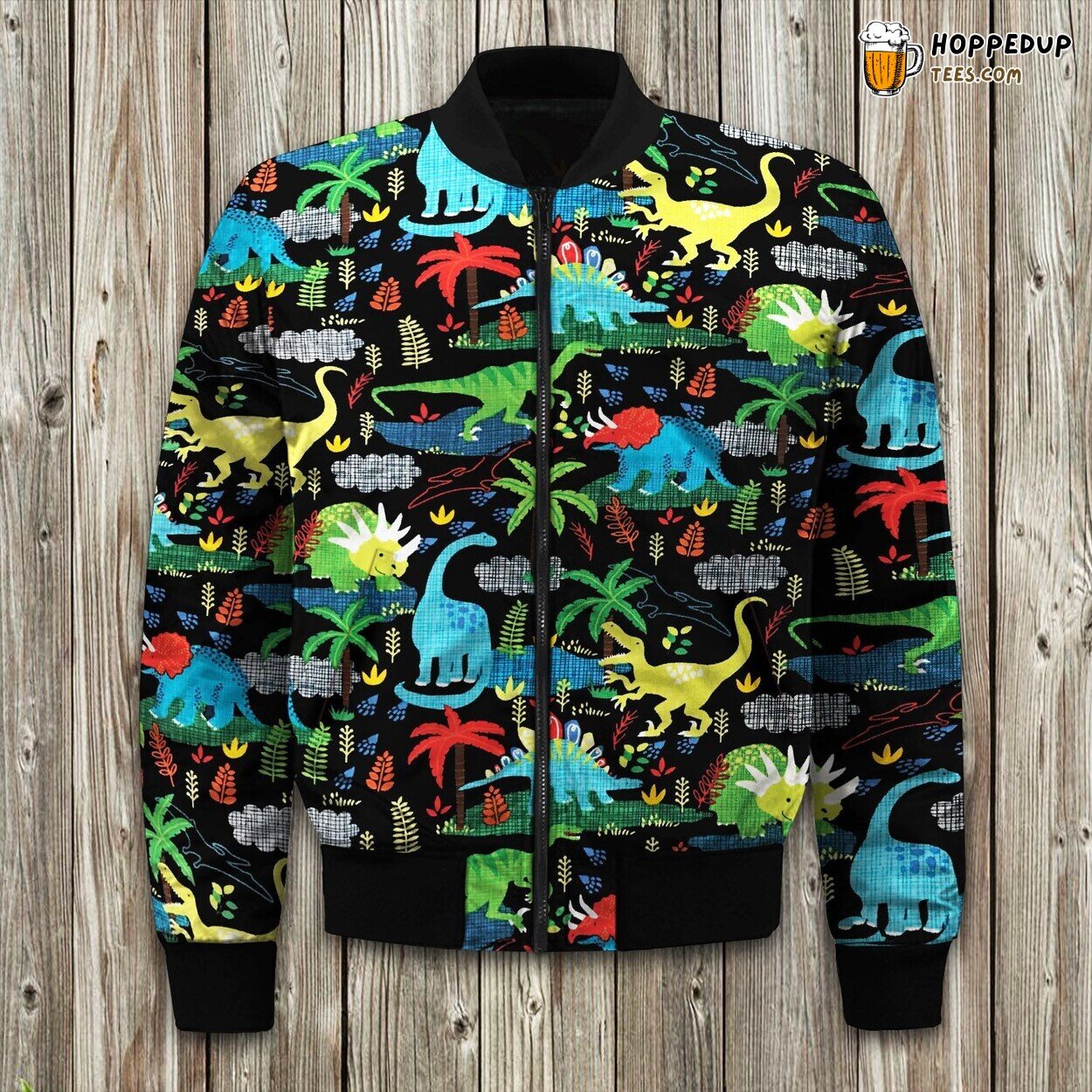 Dinosaurs Charm Winter Bomber Jacket Luxurious Quality Warm Padded Cute