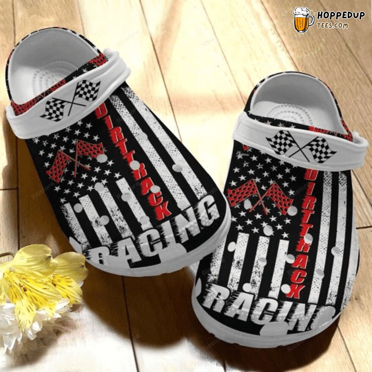 Dirt Track Racing Lover Classic Water Rubber Clog Shoes Comfy Footwear Gift