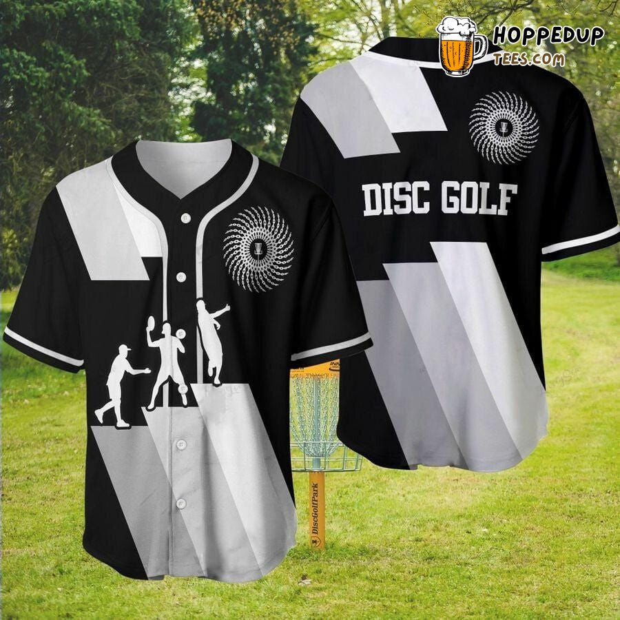Disc Golf Artistic Black White Design Baseball Jersey Unique Edition Style