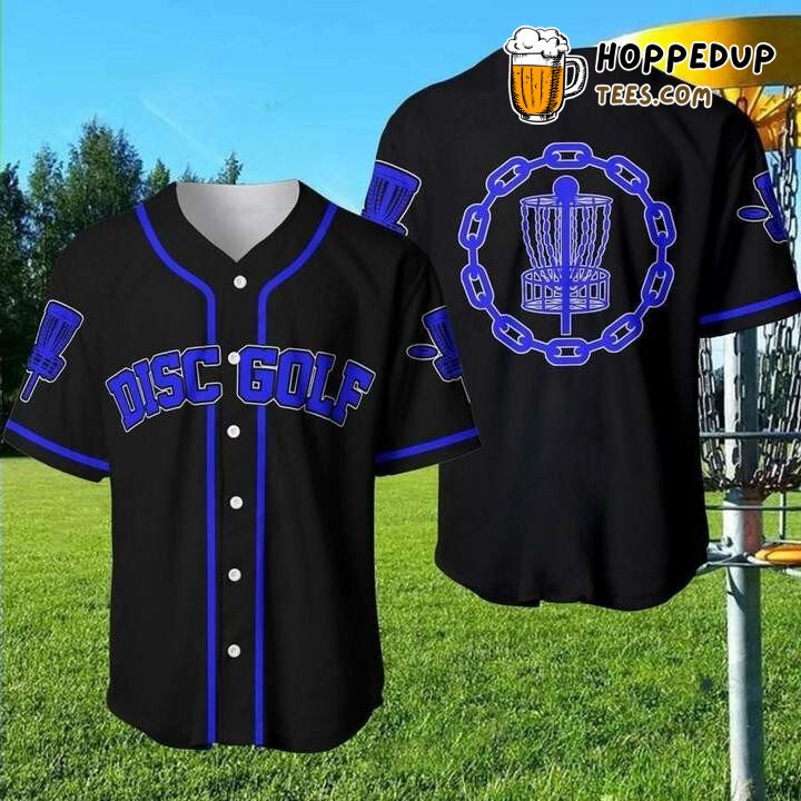 Disc Golf Chain Blue Baseball Tee Jersey Shirts 3D