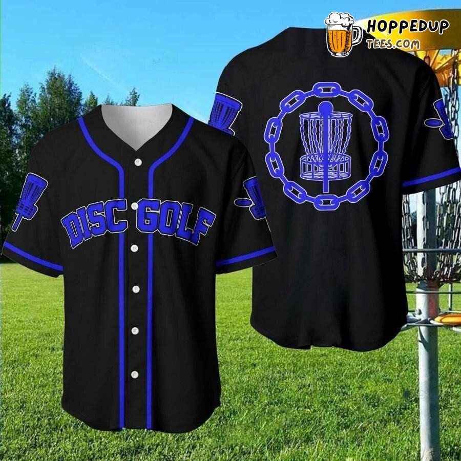 Disc Golf Chain Blue Design Unique Baseball Jersey Distinctive Edition Style