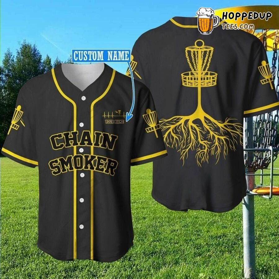 Disc Golf Chain Smoker Design Baseball Jersey Personalized Unique Style
