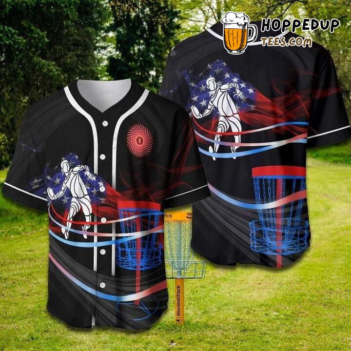 Disc Golf Flag Smoke Baseball Tee Jersey Shirts 3D
