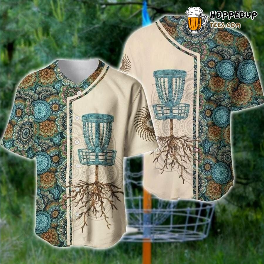 Disc Golf Mandala Inspired Unique Baseball Jersey Distinct Design Edition