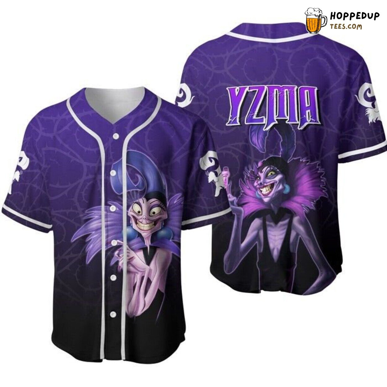 Disney Emperor New Groove Yzma Ombre Purple Baseball Jersey Magic