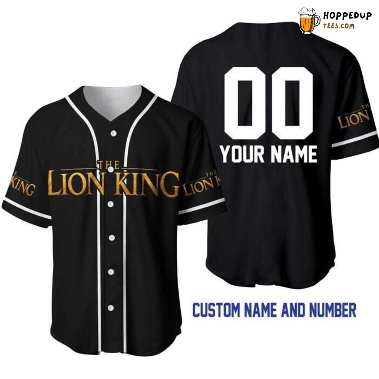 Disney Lion King Black White Cartoon Graphic Unisex Baseball Jersey