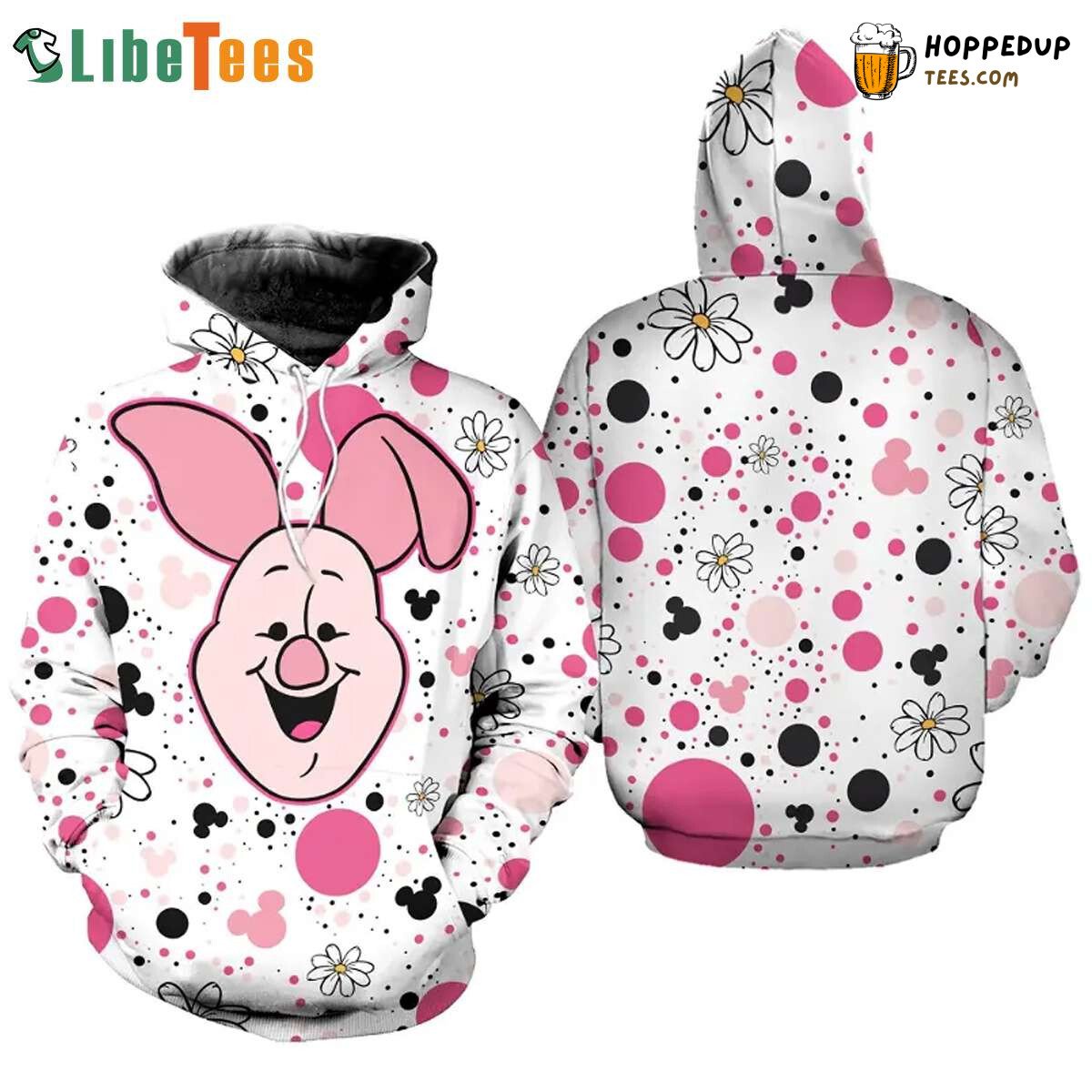 Disney’s Piglet Polkadot Pattern 3D Hoodie Perfect For Lovers