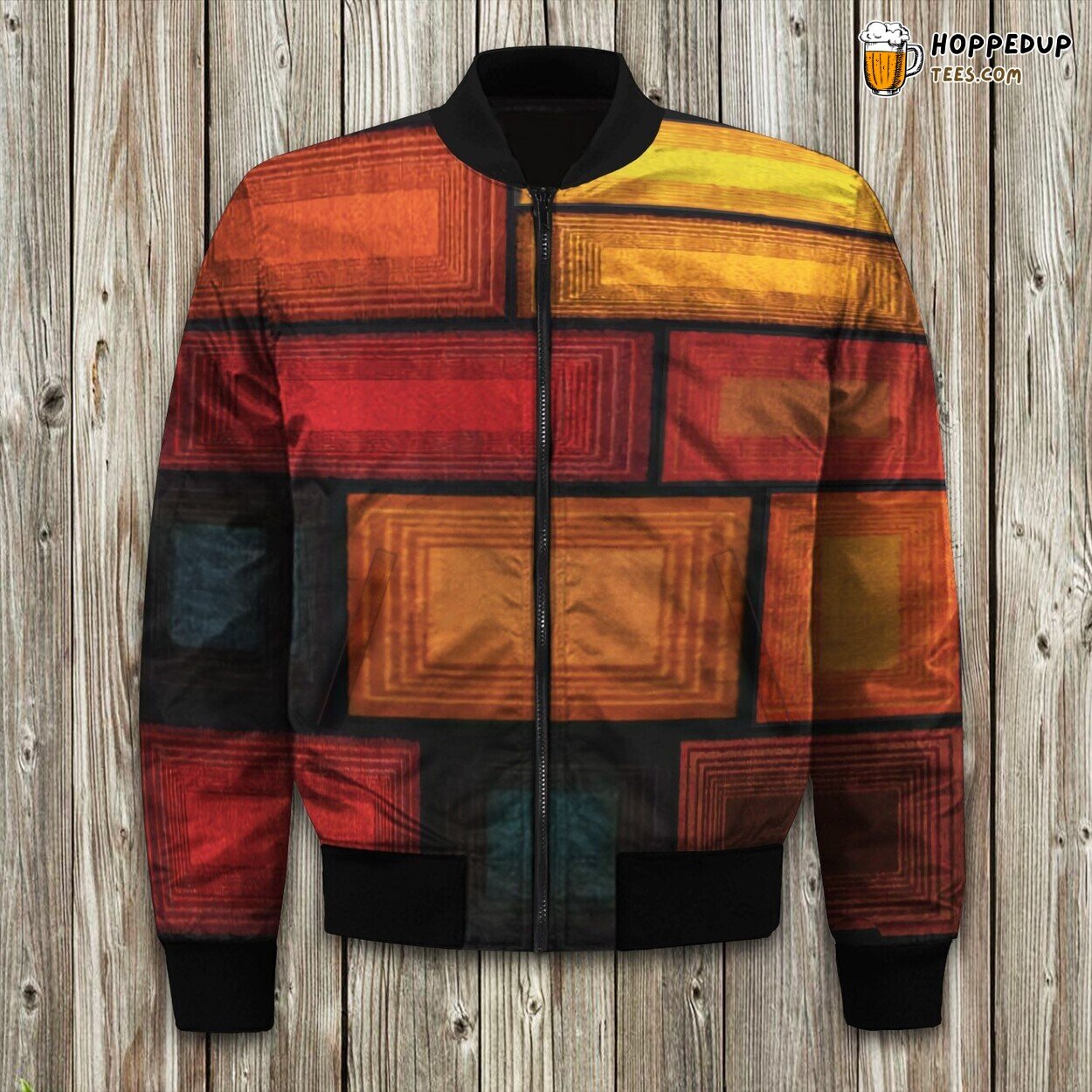 Distinct Color Block Design Winter Bomber Jacket Luxuriously Padded Warmth