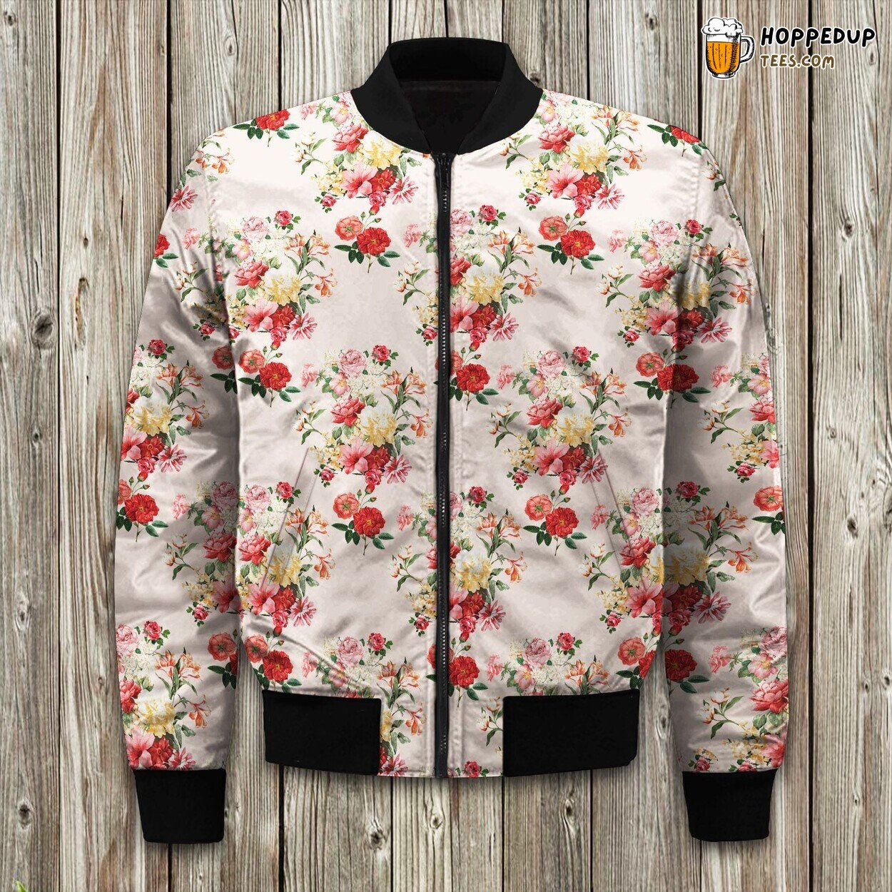 Distinct Floral Artistry Defines This Perfect Bomber Winter Jacket