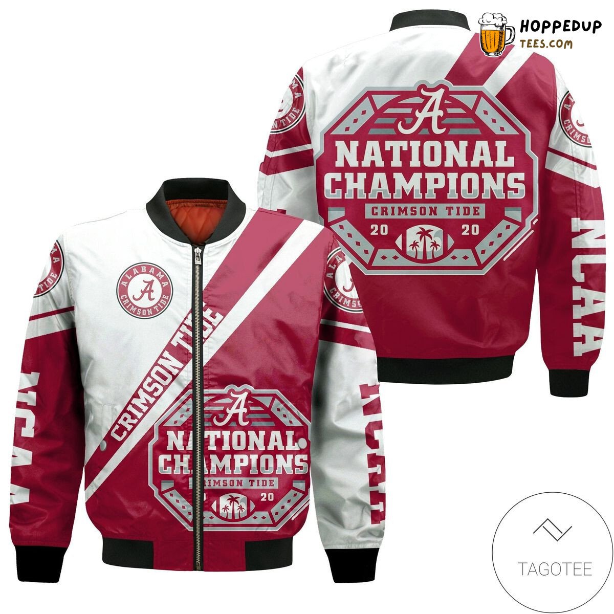 Distinct NCAA Alabama Crimson Tide Crafted Bomber Jacket Look