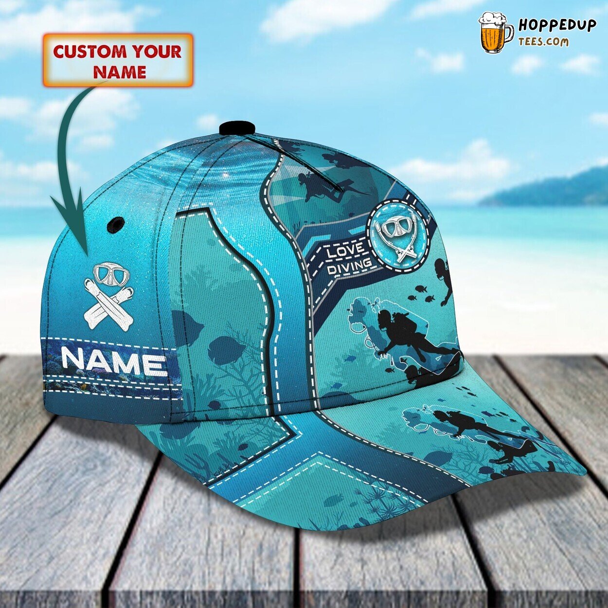 Dive Enthusiast 3D Classic Cap Personalized Name Unique Design Series