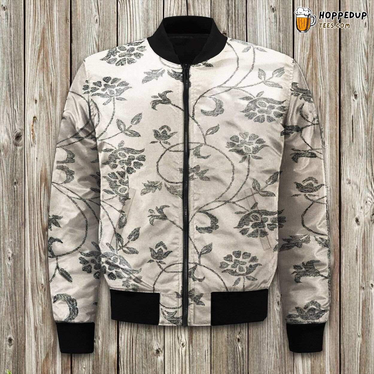 Divergence Inspired Winter Bomber Jacket Abstract Modern Art Display
