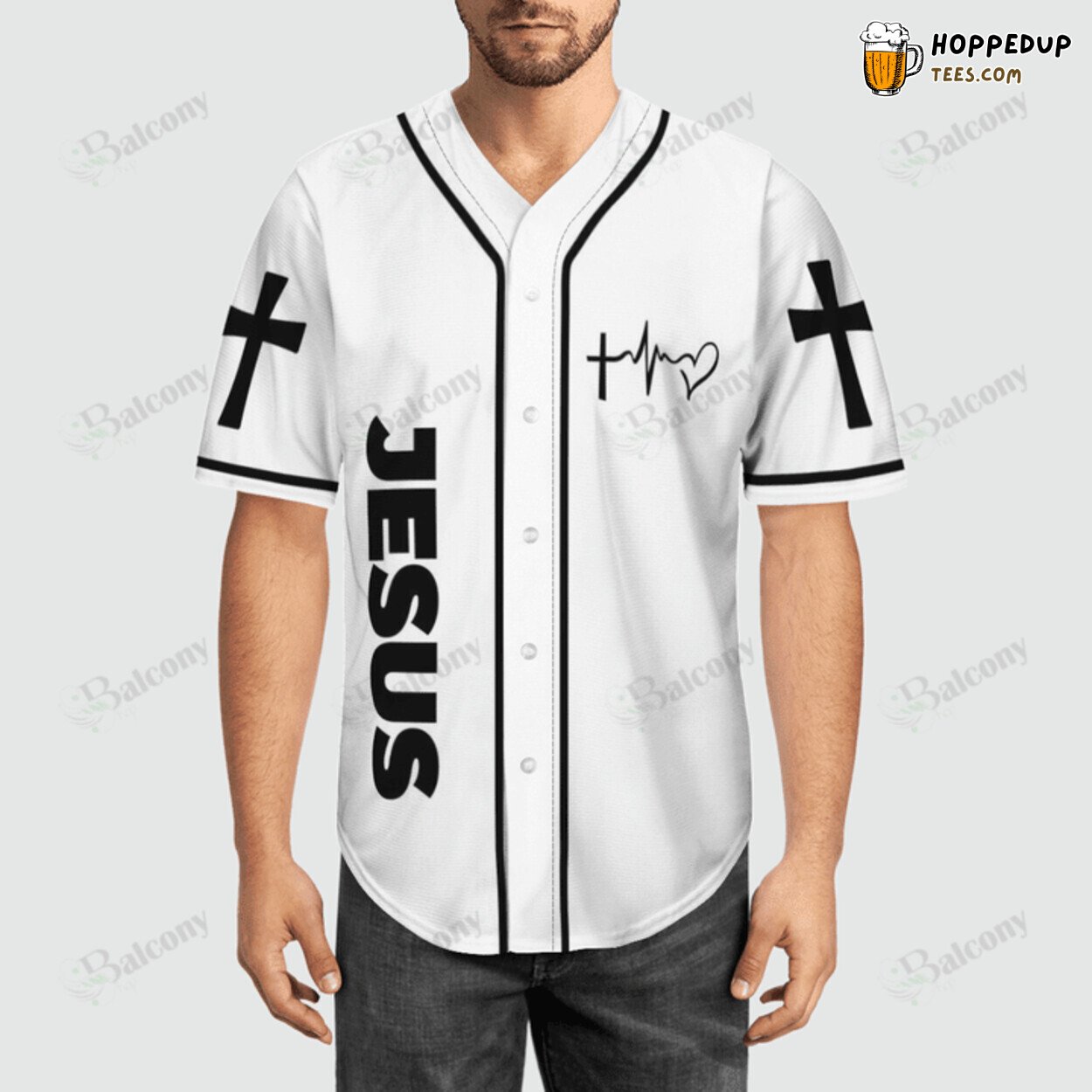 Divine Beacon in the Dark My God Jesus Inspired Baseball Jersey Eternal Light