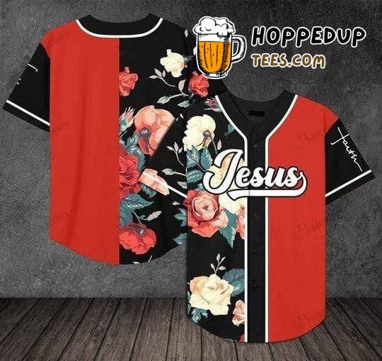 Divine Rose and Jesus 3D Printed Baseball Jersey Shirt Sacred