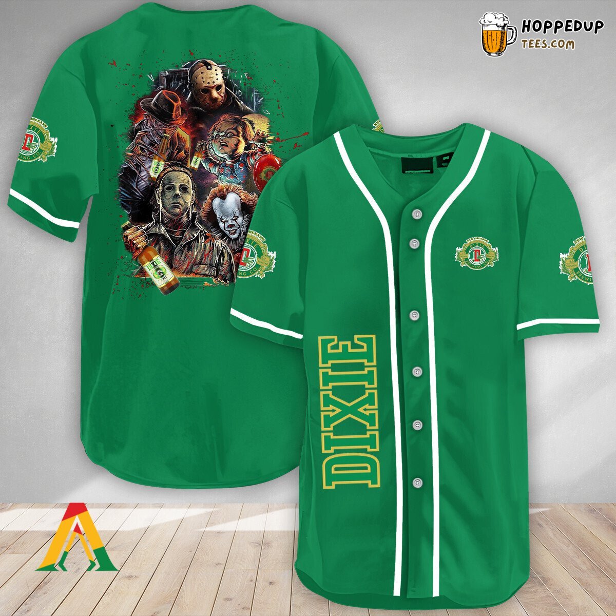 Dixie Beer Halloween Horror Characters Unique Baseball Jersey Theme