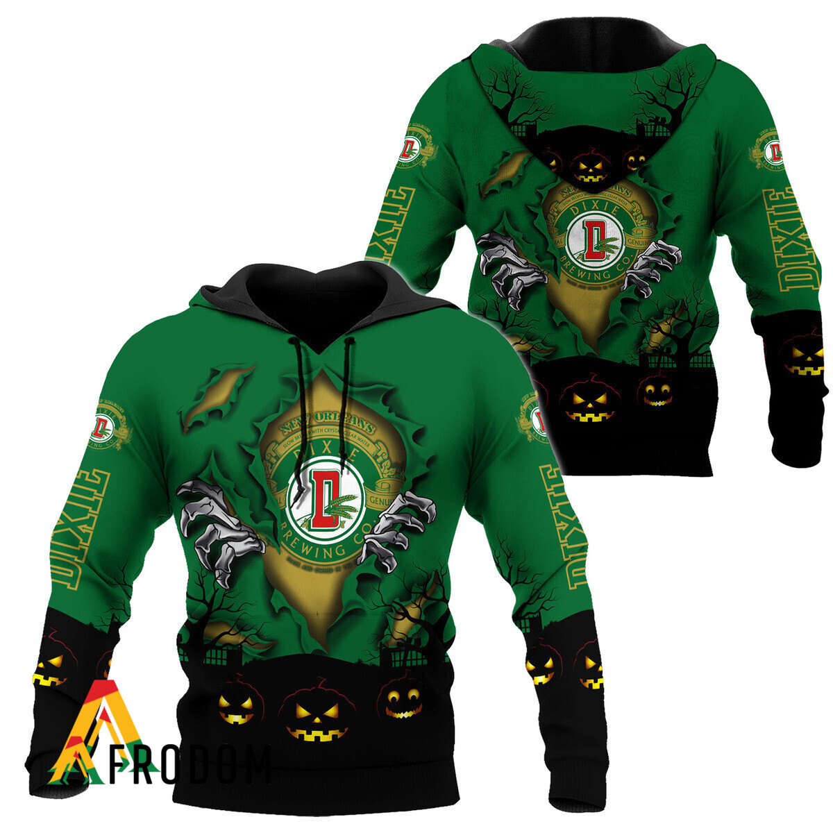 Dixie Beer Halloween Scary Night Hoodie Set HU