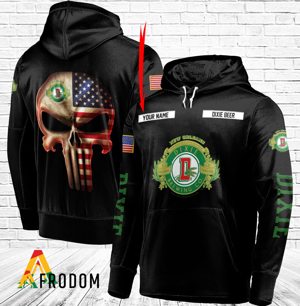 Dixie Beer Skull Flag Personalized Hoodie HU