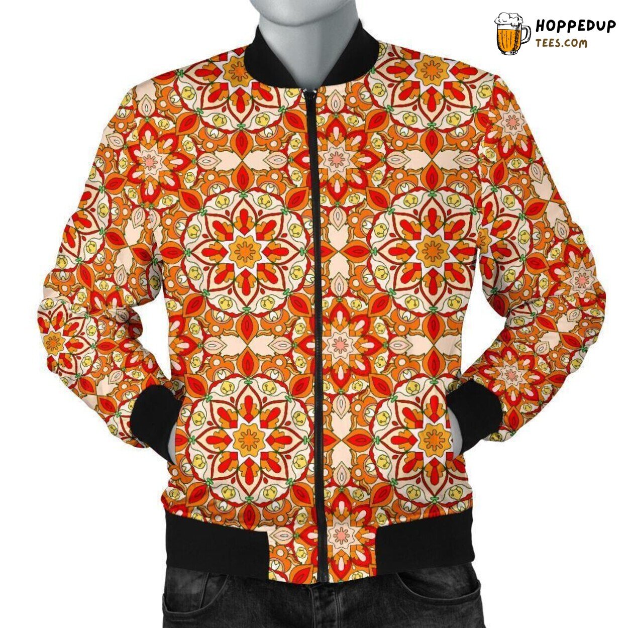 Dizzying Kaleidoscope Visions Men’s Bomber Jacket Unique Design Pattern Art