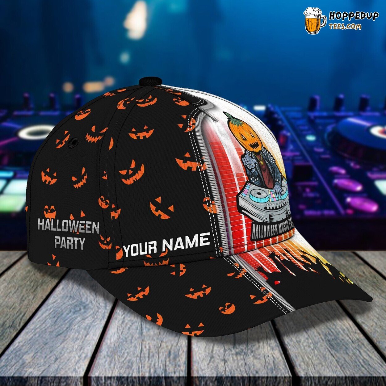 DJ Halloween 3D Classic Cap Personalized Name Unique Premium Elegant Design