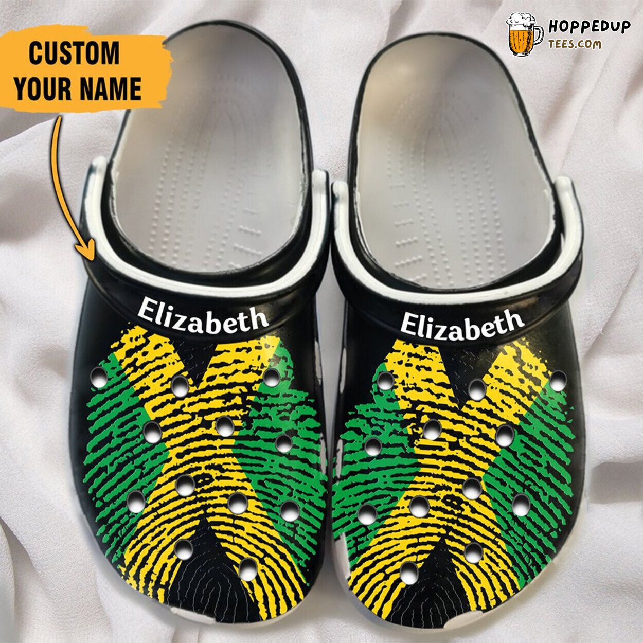 DNA Jamaica Flag Themed Fan Gift Classic Water Rubber Clog Shoes