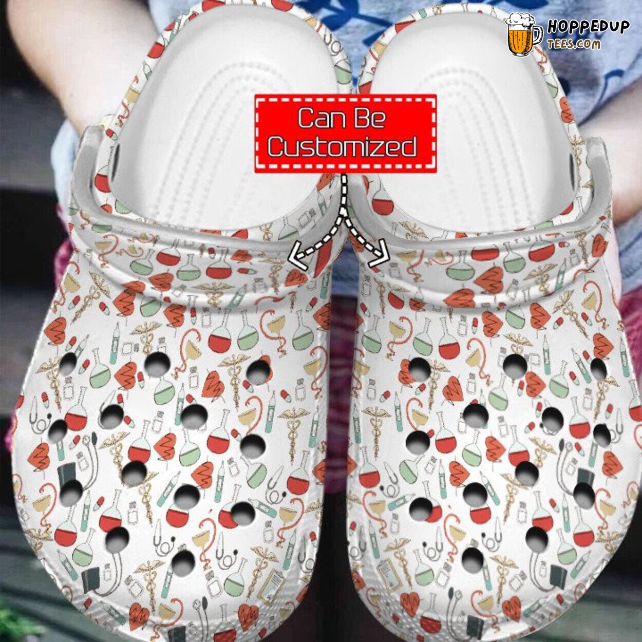 Doctor Nurse Pattern Comfortable Clogs Healthcare Professional Footwear
