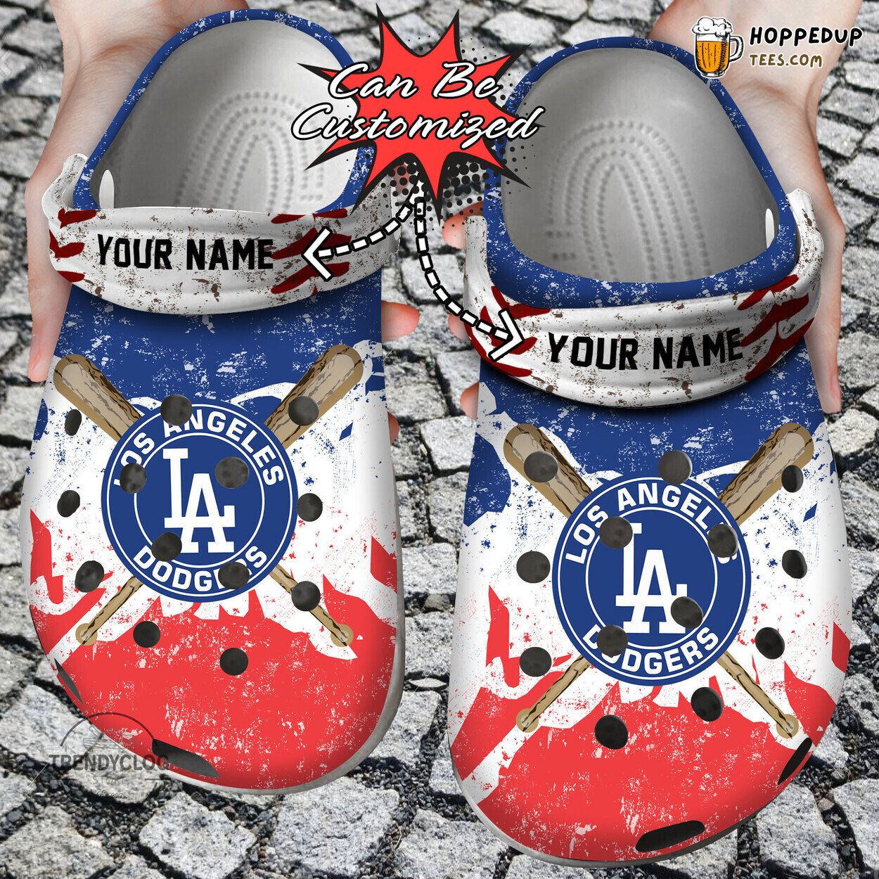Dodgers Baseball Personalized Watercolor New Stylish Clog Shoes