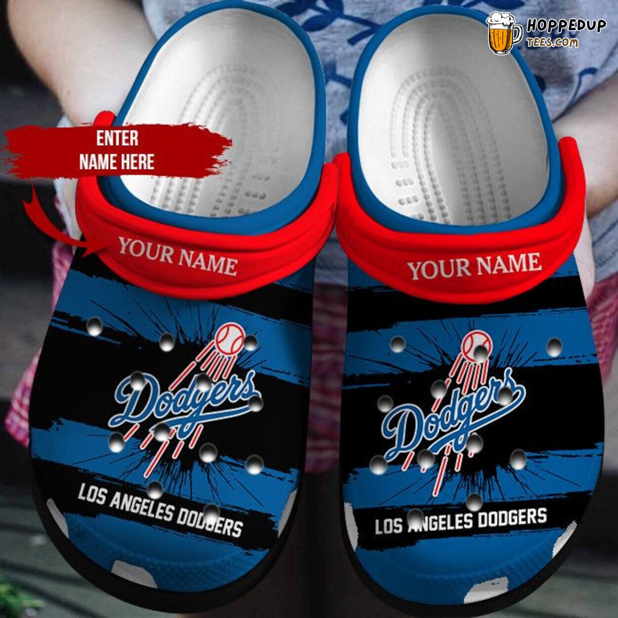 Dodgers Blue Black Personalized Durable Stylish Crocband Clogs